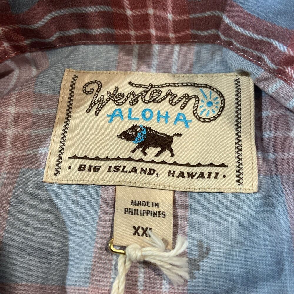 Western Aloha Pearl Snap Shirt Mens XXL Multicolor Plaid Cowboy Rodeo Casual Dad - Picture 4 of 7